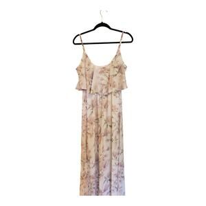 Show Me Your MuMu Caitlin Ruffle Maxi Dress Floral Chiffon Forever Vine Medium